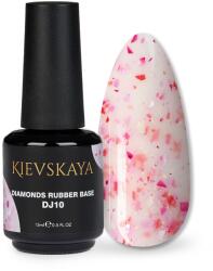 KIEVSKAYA Diamonds Rubber Base Kievskaya Nr. 10 15ml | Bază rubber color cu particule roz intens (DRBK-10)
