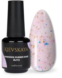 KIEVSKAYA Diamonds Rubber Base Kievskaya Nr. 13 15ml | Bază rubber color roz cu particule multicolore (DRBK-13)