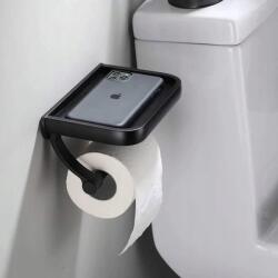 Arhatreya Wc Papír Tartó Polccal, Loft Stílusú, fekete (6922818707763)