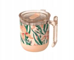 QUOKKA Wave Smartgrip, Rozsdamentes acél termobögre Floral Peach, 260ml, 40272 (40272)