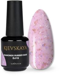 KIEVSKAYA Diamonds Rubber Base Kievskaya Nr. 15 15ml | Bază rubber color lila cu particule aurii (DRBK-15)