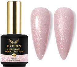 Everin Rubber Base Everin Amber Collection 19 - Bază rubber Roz Nude cu Sclipici Fin, HEMA & TPO Free, 15ml (AC19)