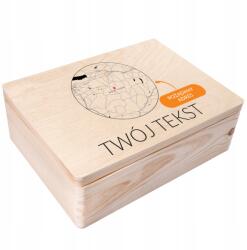 Creative Deco Fa doboz térképpel, ajándék születésnapra, évfordulóra, esküvőre, gravírozással, 40x30 (JANCDSD140BCUSTOMMAPCIRCLEBOXFBM)