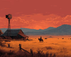 Alkotásutca Texasi táj - Számfestő készlet kereten 40x50