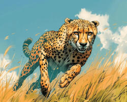 Alkotásutca A leggyorsabb emlős - Számfestő készlet kereten 40x50