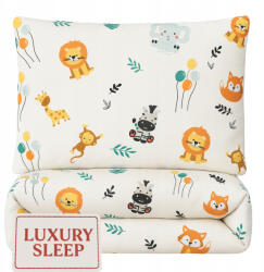  Ágynemű szett kiságyba 100x135 40x60 gyermek pamut oroszlán zsiráf (poddz)