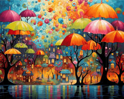 Alkotásutca Esernyőpark - Számfestő készlet kereten 40x50