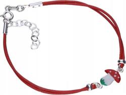 Lovrin 925-ös ezüst karkötő zsinórral, gombás medállal, 1, 90g, női (Lovrin 50858)