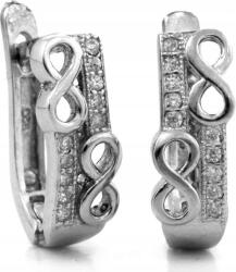 Lovrin 925-ös ezüst fülbevaló, angol kapcsos, végtelen jellel és cirkónia kövekkel ajándék