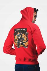  D&b Unisex Hoodie ZIPZN00013 Meowtallica Piros-Méret S