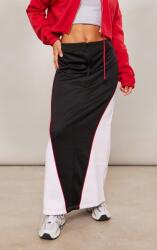 Prettylittlething Fekete-fehér Cipzáras Melegítőszoknya Egyenes Magas Prettylittlething 38