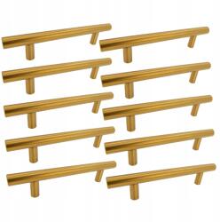 B&B 10 x Bútorfogantyú Reling 128 mm arany Szögletes fém fiókgomb (Z10 U101 L128 BZ)