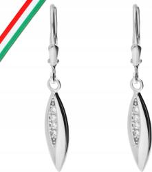 Lovrin Ezüst 925-ös függő fülbevaló cirkónia kövekkel, csepp alakú, angol kapcsos, 2, 2 g (Lovrin)