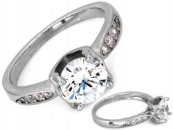 Lovrin Ezüst gyűrű 925 fehér kővel, 2.82g, klasszikus minta, r19, ajándék