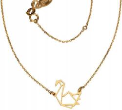 Lovrin Ezüstözött, aranyozott 925-ös nyaklánc origami madárral, 1, 59g, elegáns, divatos ajándék (Lovrin 52640)