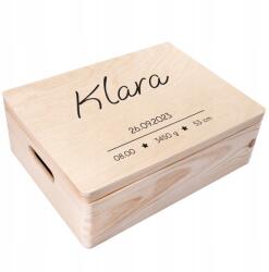 Creative Deco Emlékdoboz születésre, ajándék keresztelőre, anyakönyvi kivonat Uv nyomtatással, 40x30x14 cm (JANCDSD140CUSTOMSTARSIMPLEFBM)
