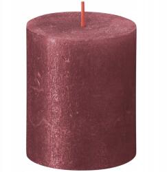 Bolsius Csillogó, dekoratív tönkgyertya Piros Bolsius Rustic Shimmer 8 cm (8717847150813)