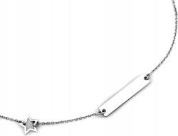 Lovrin 925-ös ezüst nyaklánc gravírozható lemezkével, r45 csillag minta, celebek által kedvelt stílus