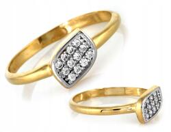 Lovrin Arany gyűrű 585 14kt kétszínű cirkónia kövekkel 1.52g modern design (Lovrin)