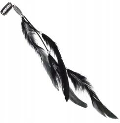  Hajcsat fesztiválokra, fekete boho tollakkal, hosszú, ideális (5905884064436)