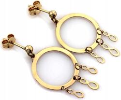 Lovrin Arany fülbevaló 585 végtelen jellel, 14K, elegáns ajándék