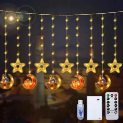 Dekoratív Csillag és Hold Led Füzér Ramadanra, 3 m (B0CP9FQVGZ)