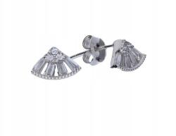 Lovrin 925-ös ezüst fülbevaló bagett csiszolású cirkónia kövekkel, divatos design ajándékba (Lovrin 46148)