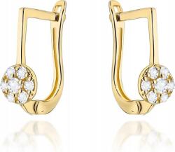 Lovrin Arany fülbevaló 585-ös karátos, karika formájú, cirkónia kövekkel díszítve, angolkapoccsal (Lovrin)