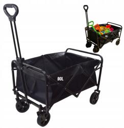 Allbe Kocsi, 90L kapacitás, 80kg teherbírás, 66, 5×49, 5×76cm, terep kerekekkel, fekete (A90TC72090)