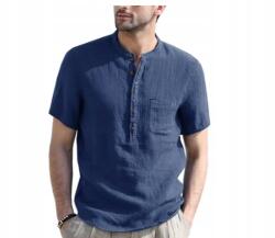 Férfi Alkalmi Pamut Ing Álló Gallér Rövid Ujjú. XL-es méret (Bomevarica4462)