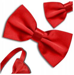 EdiBazzar Piros férfi csokornyakkendő állítható csokornyakkendő elegáns klasszikus szatén klasszikus (Czerwona Muszka męska regulowana mucha)