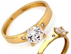 Lovrin Finom arany gyűrű 585 14kt eljegyzési gyűrű cirkónia kövekkel 1.32g R11 (Lovrin)