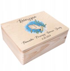 Creative Deco Gravírozott doboz elsőáldozásra, bérmálkozásra ajándékba, emlékbe, borítékoknak 40x30 (JANCDSD140BCUSTOMCOMUNIONPRAYFBM)