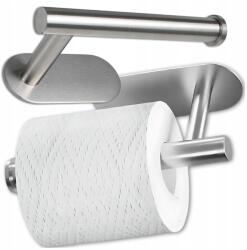  Öntapadós papírtartó WC-hez, ezüst színű akasztó fúrás nélkül, Loft stílus (7509988991957)