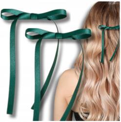  Zöld hajcsatok, hajdíszek masnival, 2 db-os masni szett (Ozdobne spinki do włosów kokardki ozdoba)