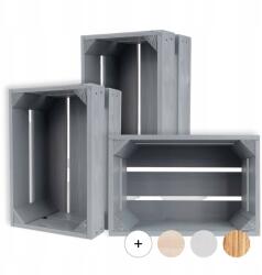 Creative Deco Szürke fa láda deszkákból, nagy virágláda/tárolódoboz 30x20x15cm x3 darab (X001WRXXZH)