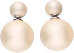 Lovrin Ezüst gömb fülbevaló 925 kerek bézs 11, 13g Különleges design ajándékba (Lovrin 50132)