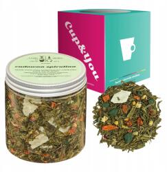 Cup&You Zöld tea Csodálatos Spirulina alma kandírozott aloe margaréta 120g (herbata liściasta sypana mieszanka napar susz)