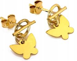 Lovrin 925-ös ezüst fülbevaló, aranyozott, pillangókkal, stekkeres