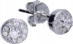 Lovrin Ezüst fülbevaló 925 kerek cirkónia kövekkel 1, 00g egyedi design ajándékba (Lovrin 46733)