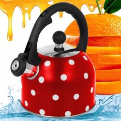 Brunbeste Teás Kanna Indukciós És Gáztűzhez, Piros Acél, Hagyományos, 1, 5 L-es, Síppal Brunbeste (Czajnik Tradycyjny 1,5L BB-2486)