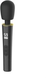 Mokko Toys Vibrator Masaj Black Magic Wand, Display LCD, 9 Moduri Vibratii, 5 Viteze, Silicon, USB, Negru, 26 cm, Mokko Toys Vibrator