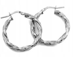 Lovrin Ezüst fülbevaló 925 klasszikus csavart karika 30mm elegáns ajándék