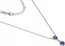 Lovrin Ezüst nyaklánc 925 színes cirkónia kövekkel, 2, 33 medállal ajándék (Lovrin 51158)