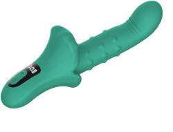 Passion Labs Vibrator G-Spot, Display LCD, 27 Moduri Stimulatoare, Silicon, USB Magnetic, Verde, 23.5 cm, Passion Labs Vibrator