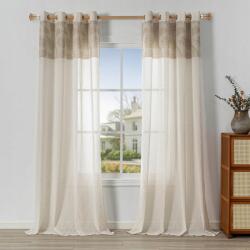  Függönyök Bézs Színű Fémkarikás 260x140 cm 2 darabos szett (B0CLTWF7XW-11)