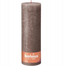 Bolsius Rusztikus oszlopgyertya, tömör, tönk alakú, Rustic Taupe színű Bolsius, 30 cm-es díszgyertya (8717847150356)