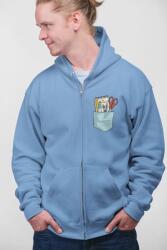  D&b Unisex Hoodie ZIPPO00004 Be Awesome Világoskék-Méret L