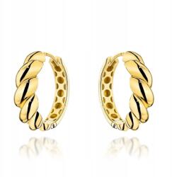Lovrin Arany fülbevaló 585, látványos, sima, fonott karika, angol kapcsos (Lovrin)