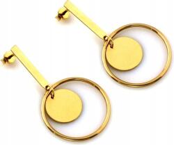 Lovrin Arany fülbevaló 585-ös tűs, lógó karika 3, 54g modern divatos ajándék 14k